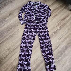 Ronner Equestrian Print Pajama Set Small